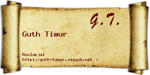 Guth Timur névjegykártya